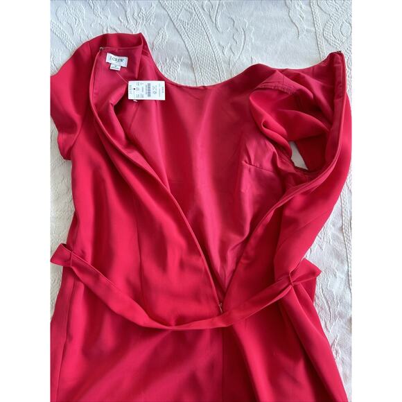 NEW J Crew Shift Suit Dress Crepe Cap-Sleeve Bright Cerise Red/Pink NWT Size 8 - Picture 7 of 15